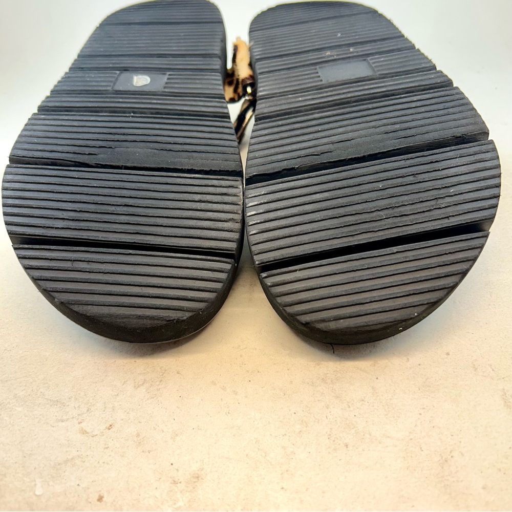 ALL BLACK Footwear Jungle Leopard Print Lowform Adjustable Flat Sandals 39 8.5 - Picture 11 of 12